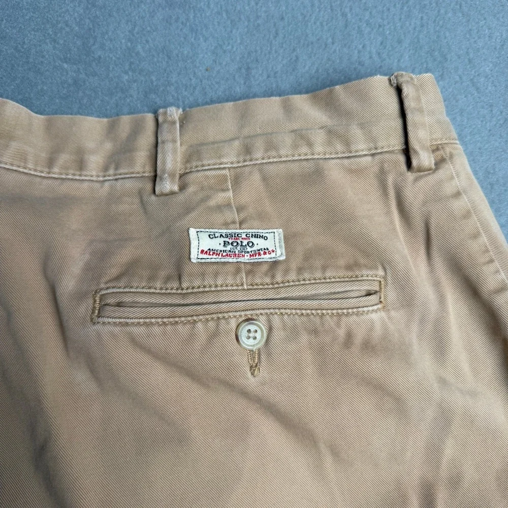 Polo Ralph Lauren Classic Chino Tan Khaki Cotton Twill Straight Pants 40x30